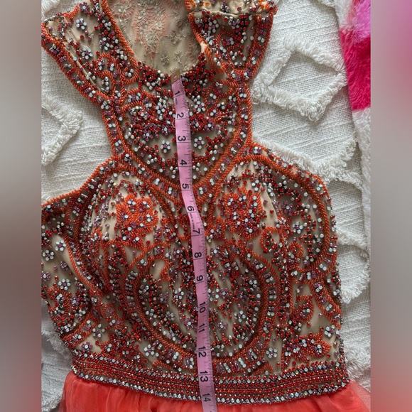 SALE!!! CORAL Jovani COUTURE Ball Gown from Henri's - Picture 14 of 17